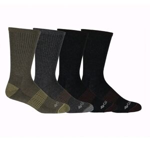 4 Pack Columbia Mens Heather Ribbed Arch Support Cushioned Crew Socks Unisex